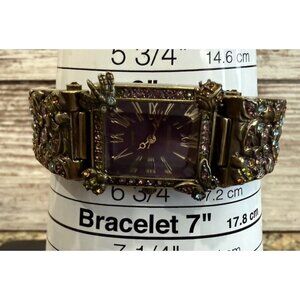 Heidi Daus B8320 Ladies Cuff Watch 7” Purple Dial Vintage